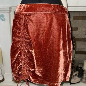 Free people revolve, Viviene velvet miniskirt one silhouette with cinch tie